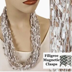 Magic Scarf Magnetic Confetti Thread Necklace